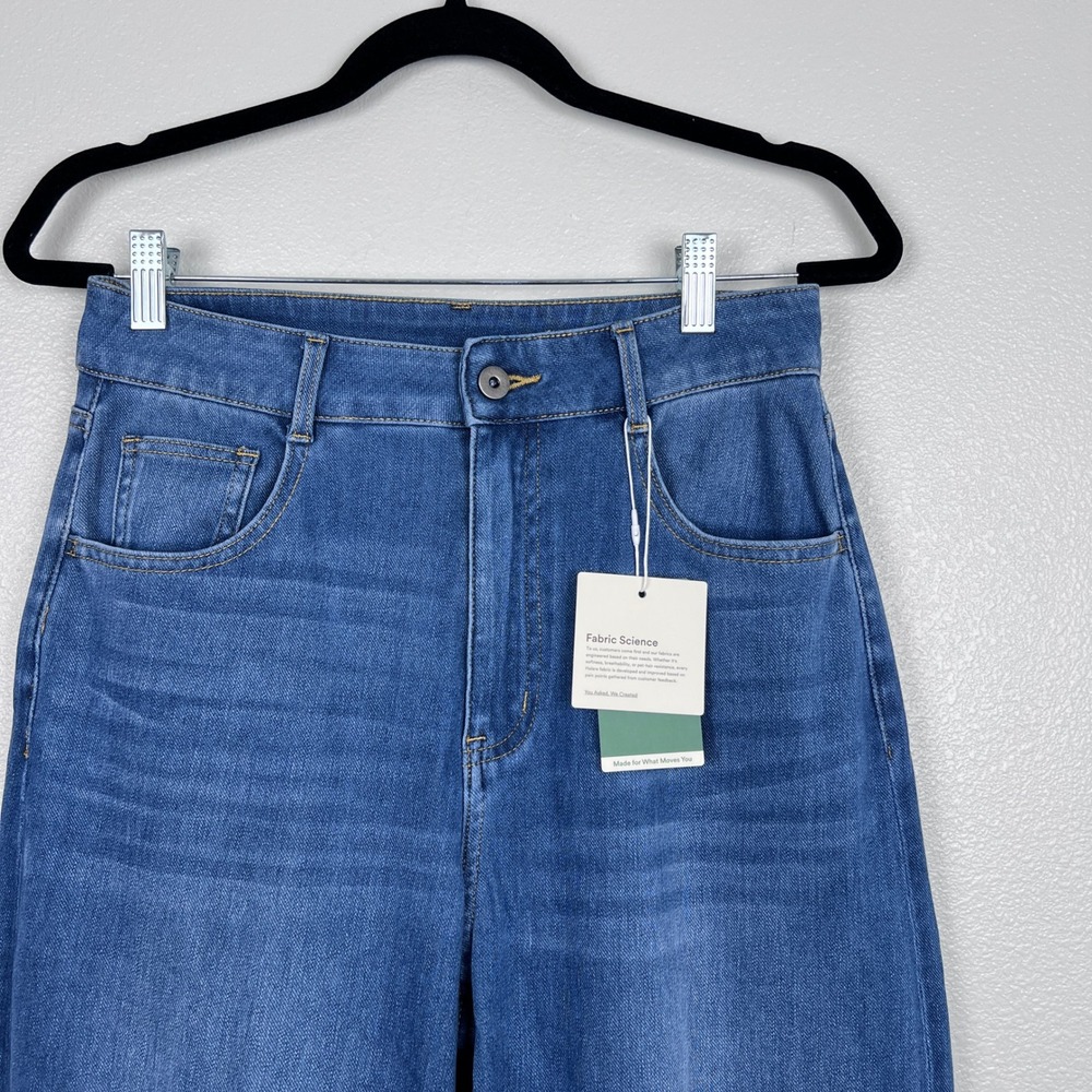 Halara Women's Flex High Waisted Rolled Hem Wide Leg Jeans Sz M - Picture 2 of 6